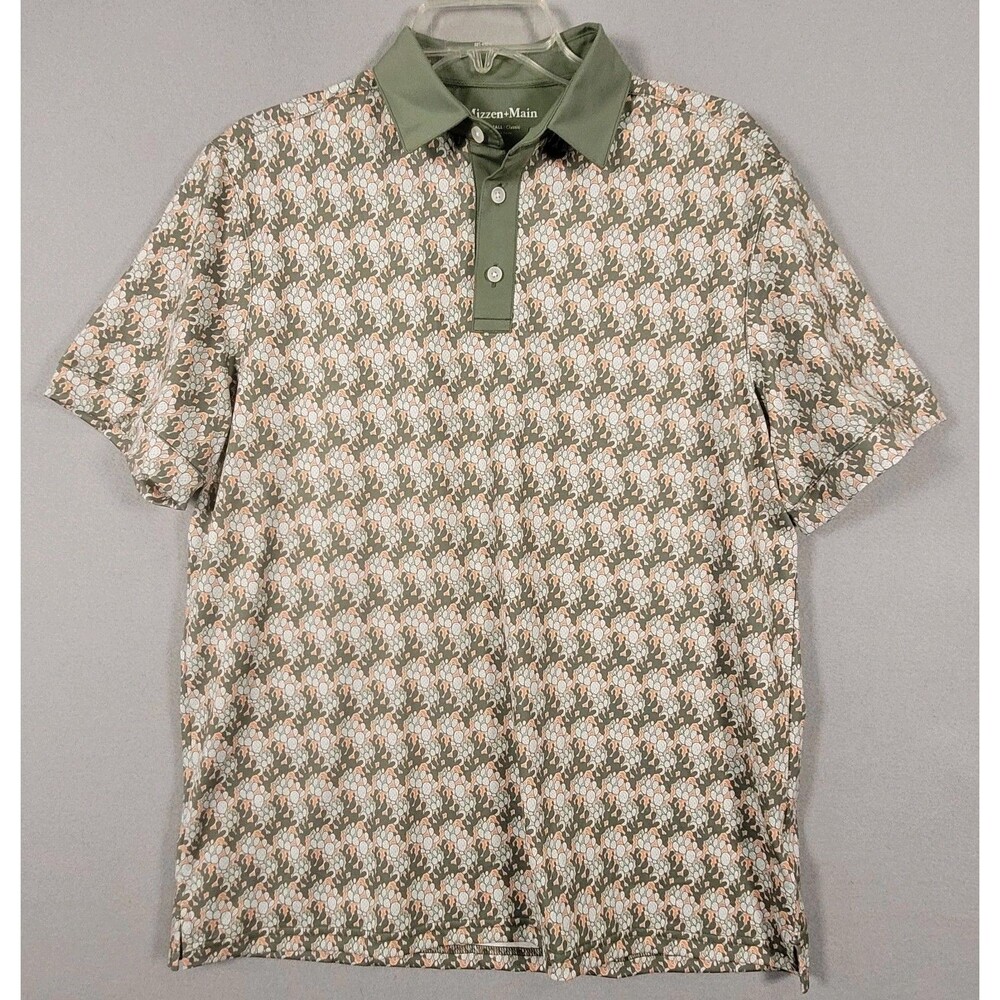 NWOT Mizzen Main Versa Polo Mens S  Geometric Classic Fit Performance Golf